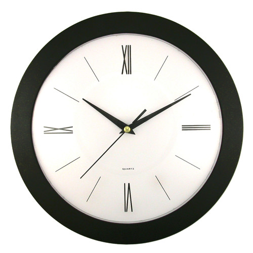 Round Black Frame Wall Clock with White Dial - Walmart.com