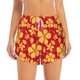 thumbnail image 2 of Daiia Red Vintage Flowers Pattern Women's 2 in 1 Running Shorts - Lightweight Athletic Workout Gym Yoga Shorts Liner with Phone Pockets-X-Large, 2 of 7