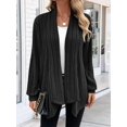 thumbnail image 4 of Women'S Cardigan Long Sleeve Asymmetrical Knit Open Front Cardigan Outwear Black S, 4 of 8