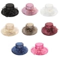 thumbnail image 4 of D-GROEE Women Foldable Net Yarn Fascinator Lady Cocktail Tea Party Church Wedding Bridal Flower Hat, 4 of 5
