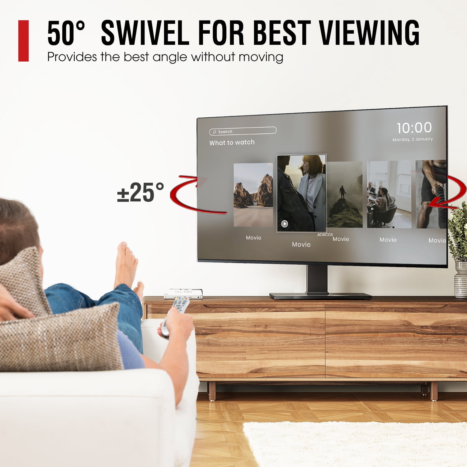 Fitueyes Universal Swivel Tabletop TV Stand base with Mount for 32 to 70 75 inch Sony Lg Samsung Apple LED LCD Flat screen TVs