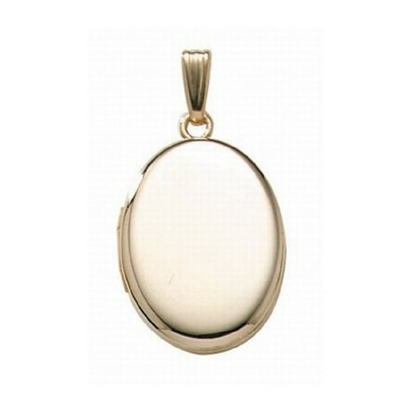 Picturesongold.Com 14K Yellow Gold Filled Oval Locket Necklaces Pendants Unisex Adult - 5/8 inch x 3/4 inch