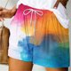 thumbnail image 4 of Pantalones Cortos Sueltos para Mujeres de Verano Impreso Encaje Hasta Bolsillo Elástico Pantalones Cortos Casuales Poliéster, Moda Pantalones Cortos de Verano para Uso Diario Y de Ocio, 4 of 5