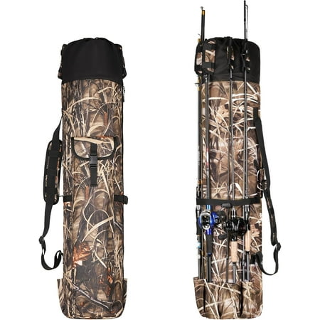 Fishing Rod Carrier – Pole Bag Reel Organizer Case Storage for Gear Travel – Gifts for Men Family