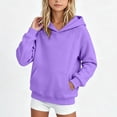 thumbnail image 2 of Avtoify Girls Long Sleeve Shirts Hooded Sweatshirt Kids Fashion Solid Color Long Sleeve with Pocket Warm Pullover for Girls and Boys, 2 of 8
