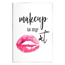 Stupell Industries Makeup Is My Art Glam Lips Typography Style Graphic Art Unframed Art Print Wall Art, Design by Daniela Santiago
