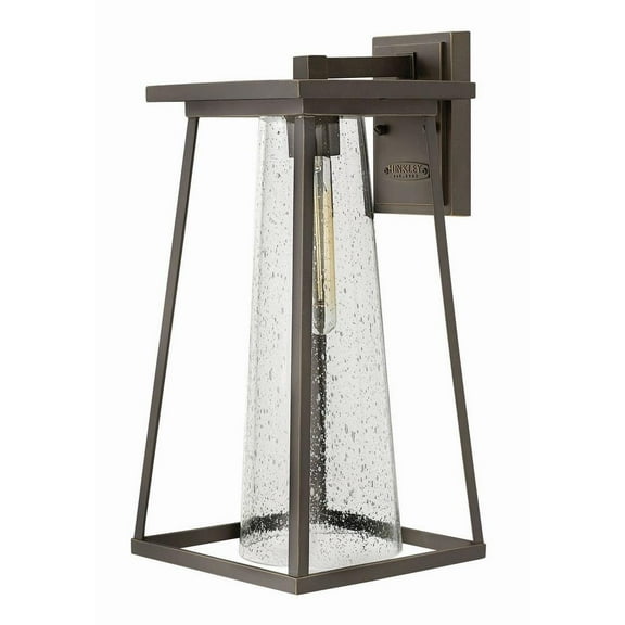 One Light Outdoor Large Wall Mount in Transitional-Craftsman Style 10.25 inches Wide By 16.75 inches High-Clear Seedy Glass Color Bailey Street Home