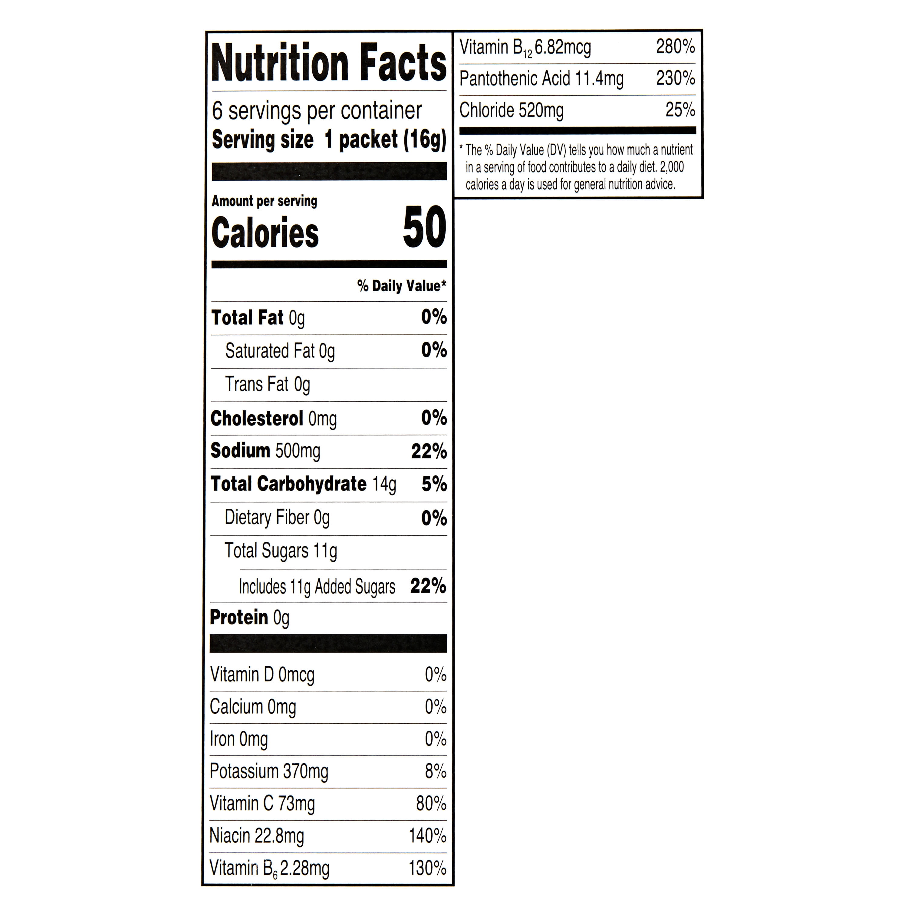 Great Value Fruit Punch Hydration Powdered Liquid Drink Mix, 0.56 oz, 6 Count