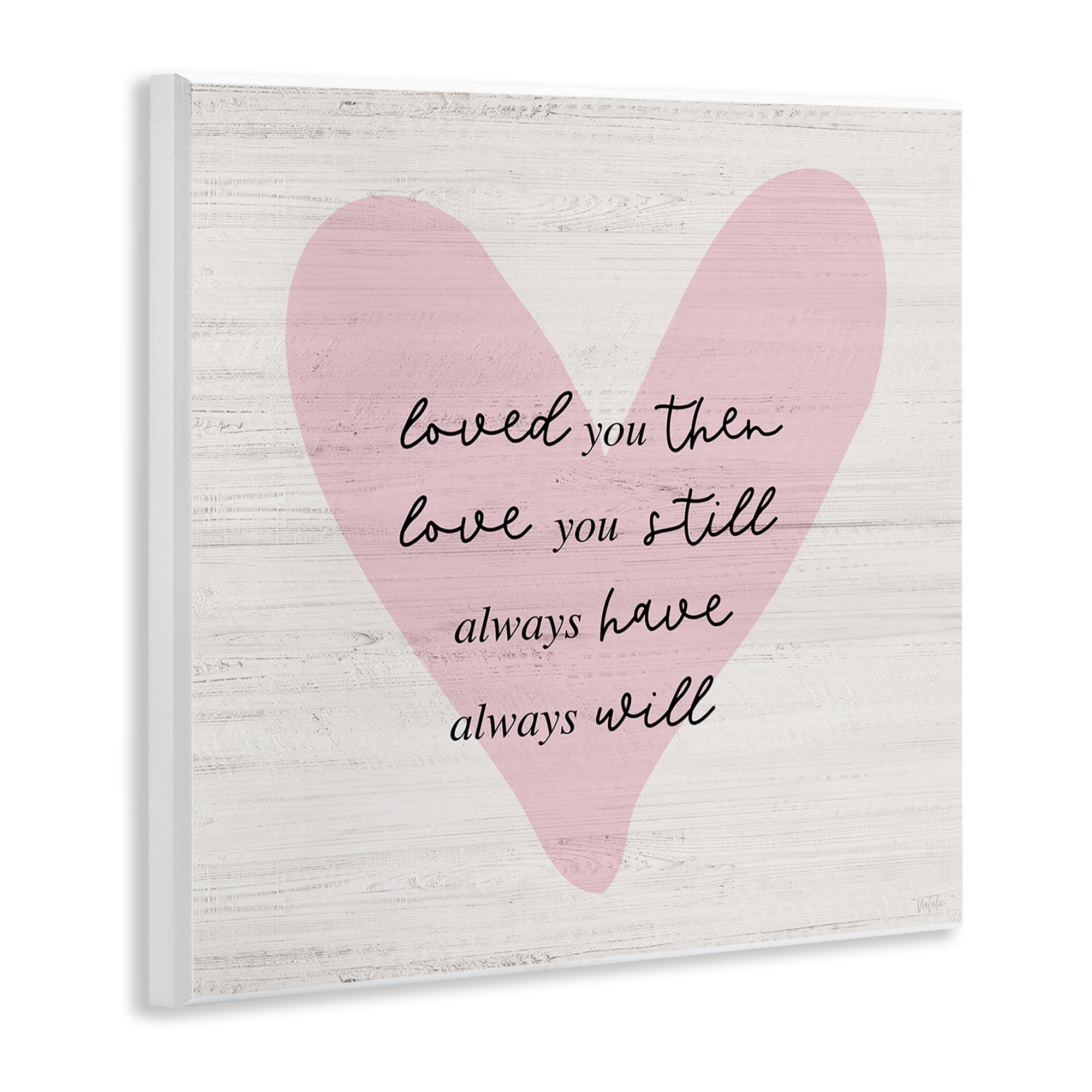 Stupell Industries Love You Still Heart Text & Numbers Painting Unframed Art Print Wall Art, 12 x 12