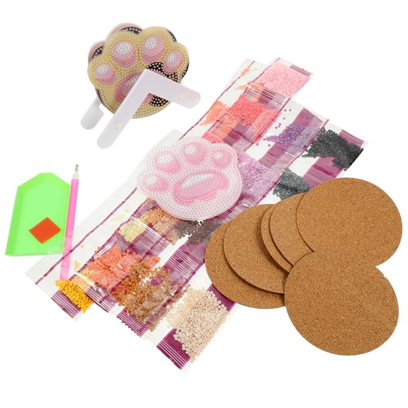 1 Set Diamond Drawing Coaster Kit Decorative Acrylic Coasters for Home DIY Craft Gifts