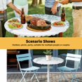 thumbnail image 6 of Elastic Fitted Round Tablecloth, Eucalyptus Leaves Waterproof Stretch Table Cover for 55"-60" Tables, Turquoise Summer Botanical Weeping Washable Outdoor Tablecloths for Patio, Picnic, Camping, 6 of 9