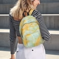 thumbnail image 6 of Honeii Yellow With Teal Marble Print Canvas College Laptop Backpack, Durable Rucksack Travel Notebook Bag School Backpack Book Bag for Men Women-Small, 6 of 7