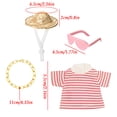 thumbnail image 3 of PiGOGI Summer Porch Goose Outfit Set for 7 Inch Mini Ducks, Striped Shirt Straw Hat Sunglasses, Outdoor Yard Patio Lawn Decor, 3 of 9