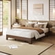thumbnail image 1 of Queen platform marco de cama con underbed almacenamiento - 10.24-pulgada clearance, wood y metal slat support, no cabecero, no box spring necessary, simple assembly - walnut, 1 of 8