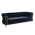 thumbnail image 2 of Black Velvet Chatting , 87.4 Inch, Back, Flared Arms, Solid Wood, High Foam Living Room Furniture, Inch ,, 2 of 6