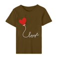 thumbnail image 5 of Fesfesfes Womens Short Sleeve Workout Tops Valentine's Day Love Printed Short Sleeved T-shirt Top Short Sleeved Round Neck Top/Shirt Womens Tshirts Graphic 2XL(US:12), 5 of 6