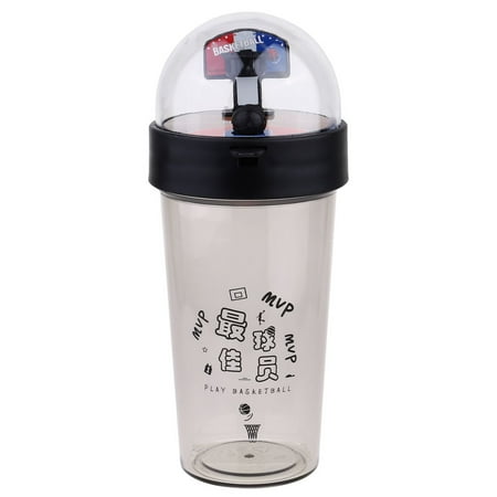 

NUOLUX 1pc Plastic Water Cup Creative Game Water Cup Plastic Drinking Bottle Play Basketball Plastic Cup for Students (500ML Black)