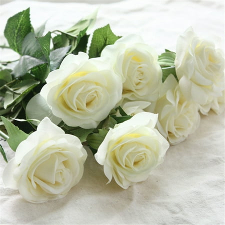 Lemon Bouquet - 1 Head Real Latex Touch Rose Artifical Flowers Wedding Party Home Bouquet Decor