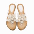 thumbnail image 3 of Mujeres sandalias planas chanclas de dhinestone flauts cómodos sandalias elegantes de thong zapatos para caminar para veranos playa, 3 of 9