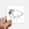 thumbnail image 1 of Umbrella Weather Cloud Illustration Pattern Sticker Square Waterproof Stickers Wallpaper Car Decal, 1 of 1