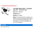 thumbnail image 2 of Front Right Window Motor - Compatible with 1997 - 1999 Ford F-250 1998, 2 of 2