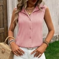 thumbnail image 2 of TDYHUAO Women Sleeveless Button Down Tank Tops Textured Collared Blouses Loose Casual Blouses Work Shirt Basic Summer Tops, 2 of 7