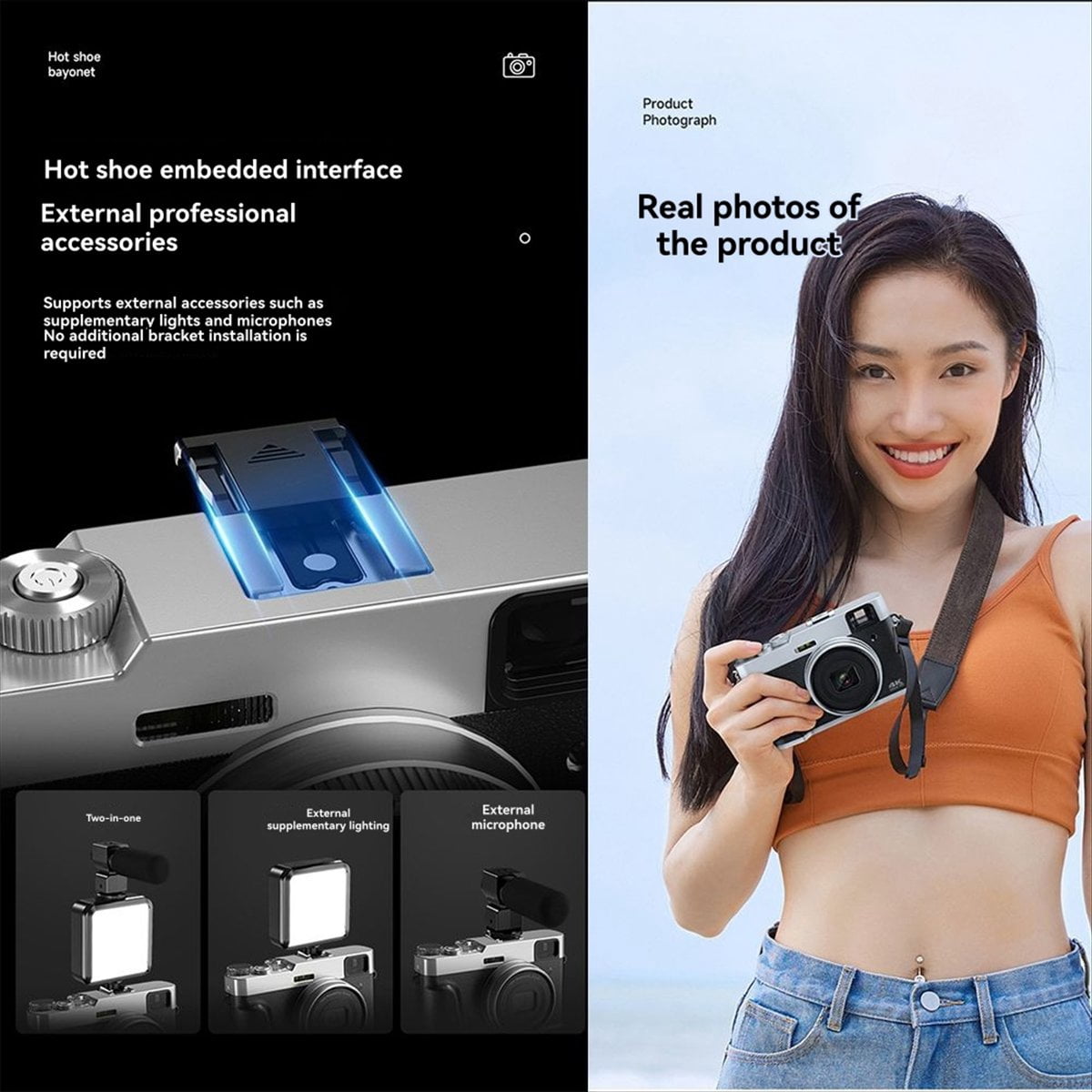 4K Digital Camera 48MP Vlogging Camera with Autofocus 16X Zoom Anti-Shake US PLUG