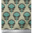 thumbnail image 3 of oneOone Cotton Silk Light Yellow Fabric Leaves & Flower Panel Craft Projects Decor Fabric Printed By The Yard 42 Inch Wide, 3 of 3
