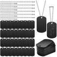 thumbnail image 1 of wonima02 100Pcs Military Dog Tags Set, 50 Pcs Aluminum Blank Dog Tag and 50 Pcs Iron Necklace Chain, Dog Tags Personalized for Pets, Suitable for Laser Engraving, 1 of 1