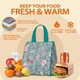 thumbnail image 5 of Pioneer Flower Floral Print Pattern Insulated Lunch Bag for Women & Adults,Large Portable Soft Cooler Lunch Bag,Thermal Food Storage Tote with Pearl Cotton,8.66L,8.75x5.75x9.5 Inch, 5 of 6