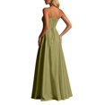 thumbnail image 2 of Women's Satin V Neck A-Line Gown – Elegant Evening Party Dress in Sizes XS-XL, Versatile Formal Occasion Wear for Prom Wedding, 2 of 5