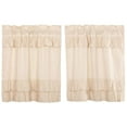 thumbnail image 1 of VHC Brands Simple Life Ruffled Cotton Tier Curtain Pair, Natural Creme, 1 of 5