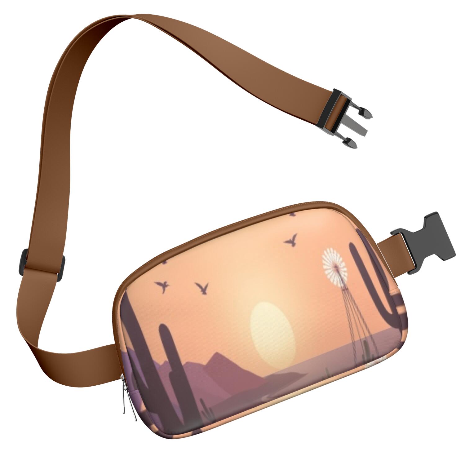 Waist Bag Fashion Adjustable Belt Bag for Travel Cactus Desert HandsFree Running Belt for Jogging for Travel Daily Leisure