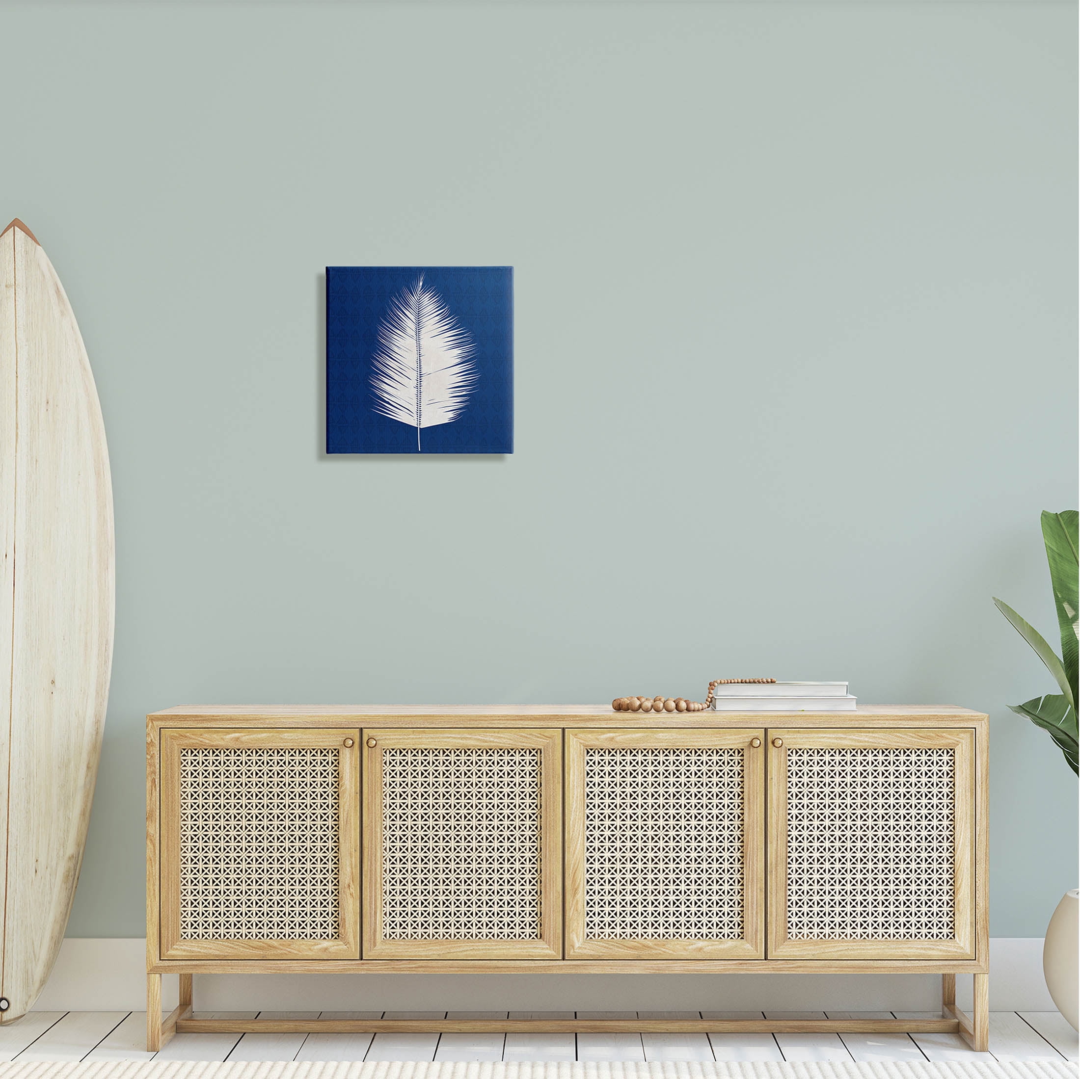 Stupell Industries Tropical Palm Leaf Silhouette Graphic Art Gallery Wrapped Canvas Print Wall Art, Design by Susan Jill