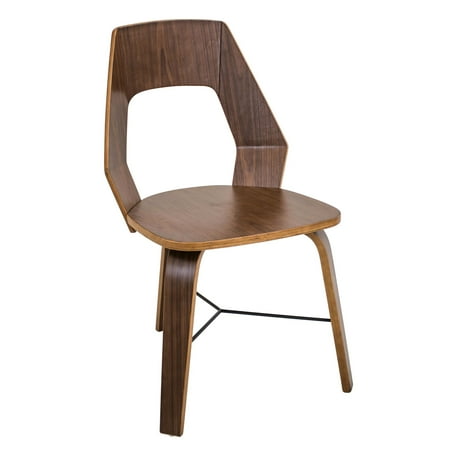 - Trilogy Contemporary Dining Chairs in Walnut Wood by LumiSource - Set Of 2