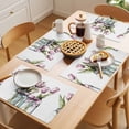 thumbnail image 5 of Vintage Flower Placemats Set of 4, Retro Watercolor Pink Floral Green Leaf Plant Non-Slip Place Mats Washable Table Mats for Kitchen Dining Table Decorations Indoor/Outdoor, 5 of 9