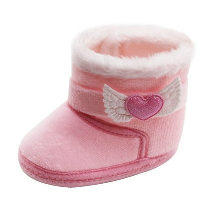 

Infant Baby Girls Winter Plush Snow Boots Warm Anti-skid Soft Soled Walking Shoes Casual Newborn Prewalker Boots