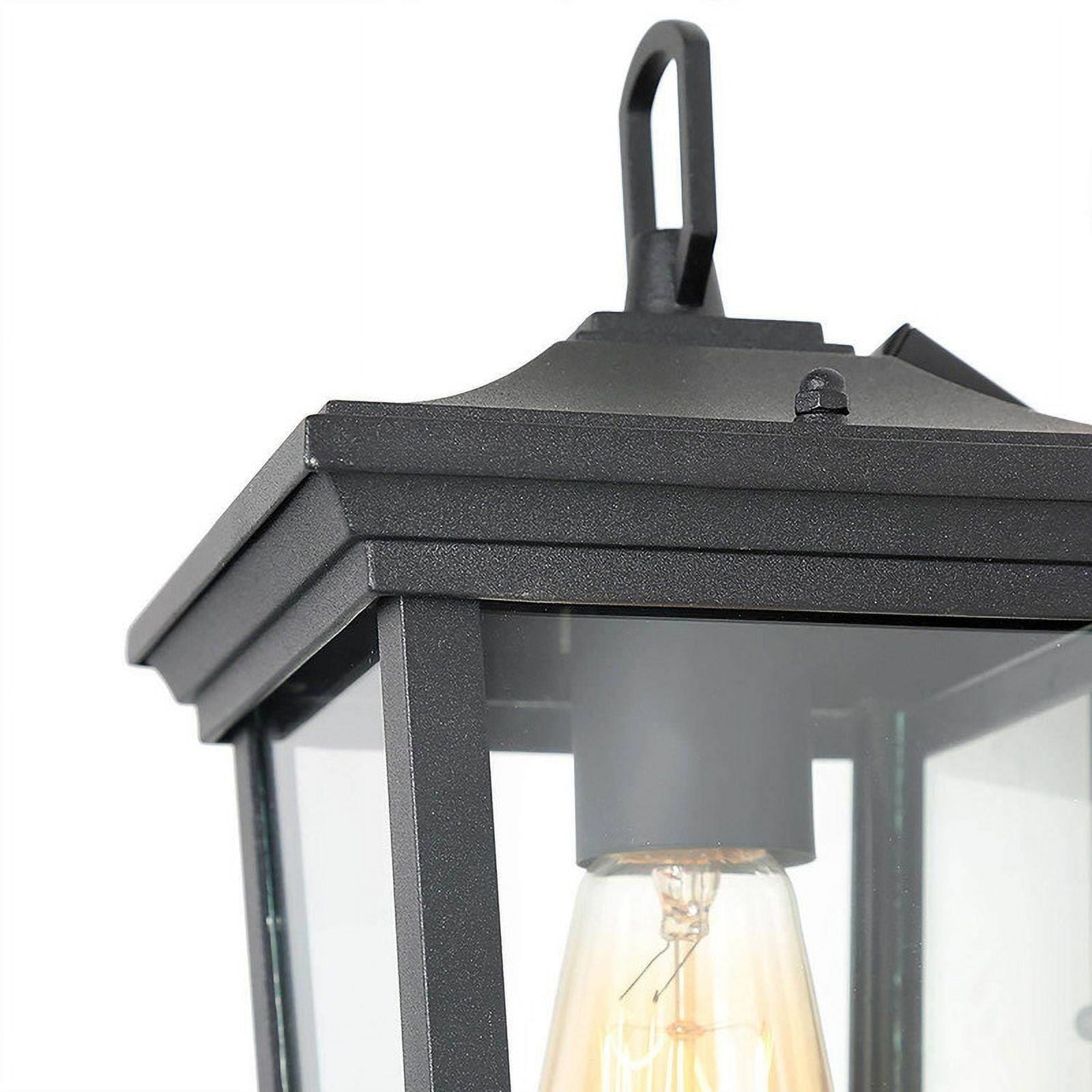LNC 1-Light Modern Farmhouse Black Clear Glass Outdoor Wall Sconce for Outdoor Location