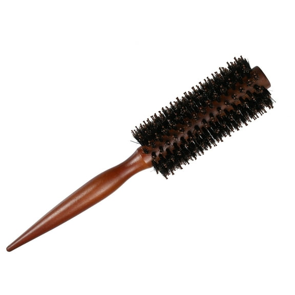 Unique Bargains Hair Brush Round Brush Hairstyle Wavy Styling Tool Brush 1.89" Wood Brown