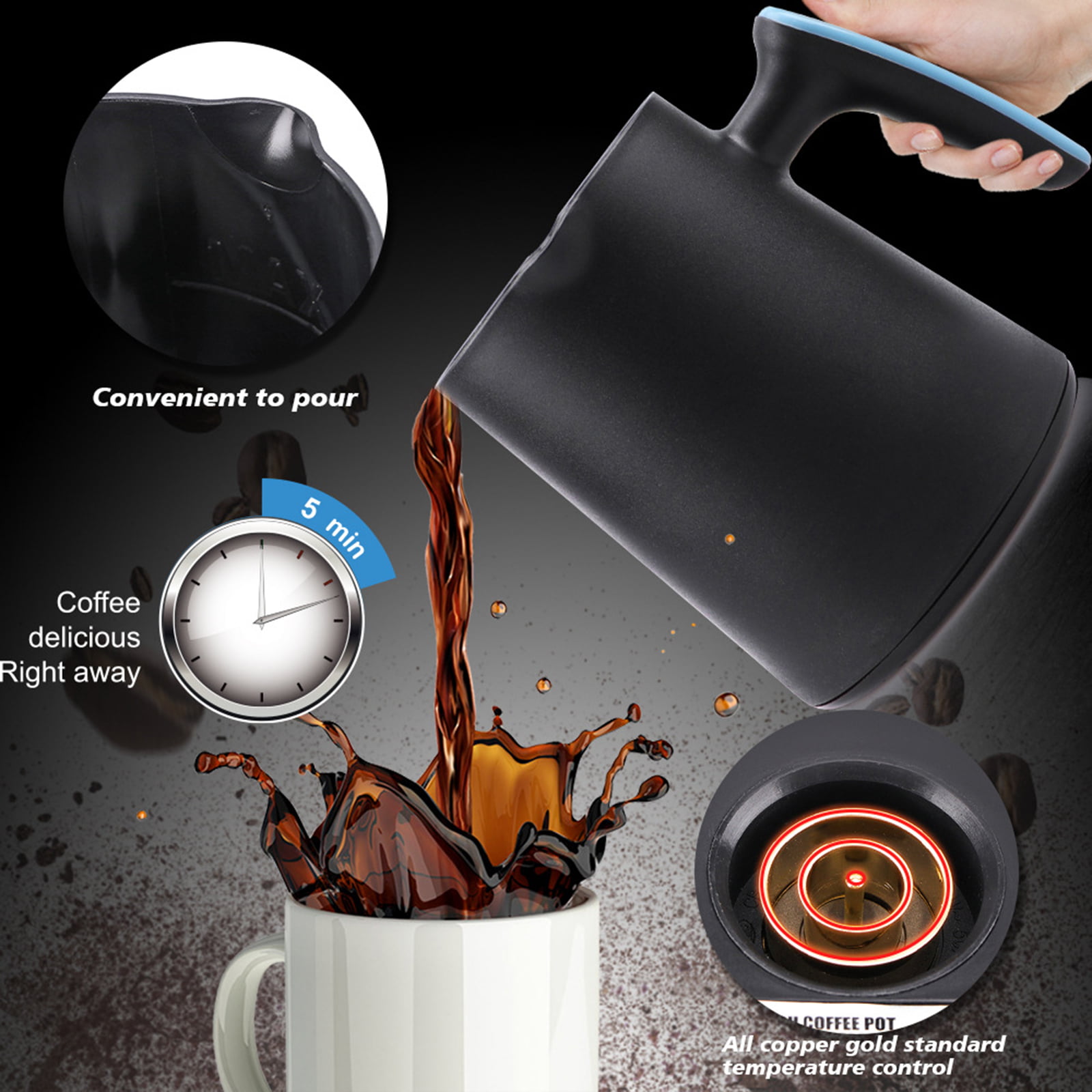 Electric Automatic Turkish Coffee Maker Hot Milk Pot Mocha Coffee Machine  Portable Coffee Pot кофеварка по турецки