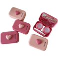 thumbnail image 1 of BEDARTIST 2 Pack Portable 3D Hearts Contact Lens Cases, Travel Eye Contacts Case Box Holder, Contact Lenses Tweezers Remover Tool Solution Bottle Kit for Daily Outdoor (Assorted Color), 1 of 7