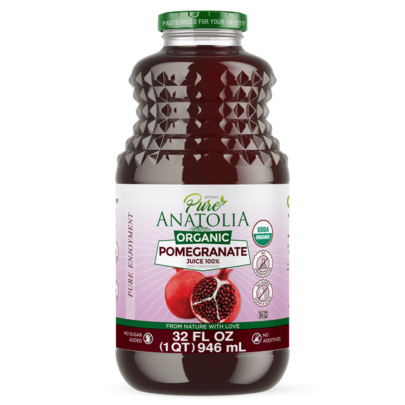 Pure Anatolia Organic Pomegranate Juice, 32 Fl Oz Glass Bottle