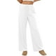 thumbnail image 1 of Amzcrzy Pantalones Mujer A Rayas Informales Cintura Alta Cordón Elástico Tipo Bóxer Cómodos Holgados Anchos Con Bolsillos Tallas S-2XL Blanco, 1 of 8