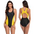 thumbnail image 5 of Women's Crisscross One Piece Swimsuit Athletic Training Swimwear Vintage Bathing Suit, 5 of 7