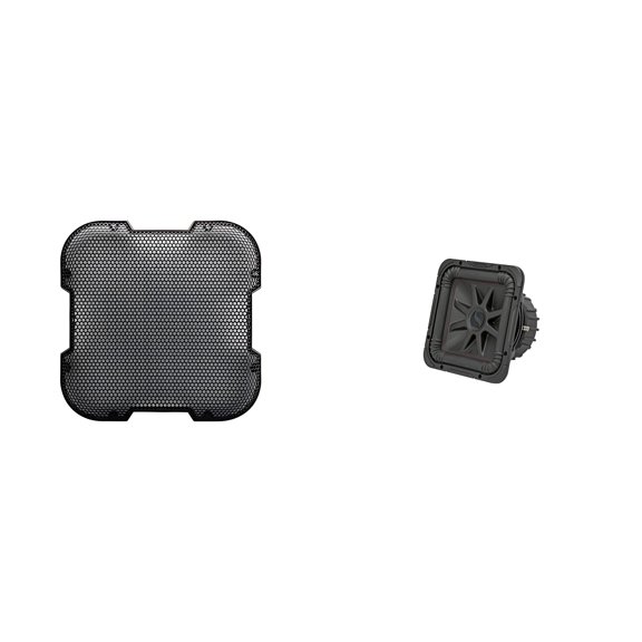 Kicker 45L7R104 L7R 10" Subwoofer, Dual Voice Coil, 4-Ohm & 52GL710 Grill Bundle