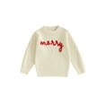 thumbnail image 2 of Christmas Sweater Jumpers Baby Girls Boy Knitting Clothes 6M 12M 18M 24M 3Y 4Y Winter Long Sleeve Crew Neck Letter Warm Knitwear Kid Clothes, 2 of 10