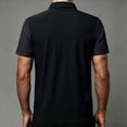 thumbnail image 3 of Dolkfu Button Golf Shirts for Men Retro Collared Black Short Sleeve Polos Geometric Outdoor Plaid Tops Black,L, 3 of 5