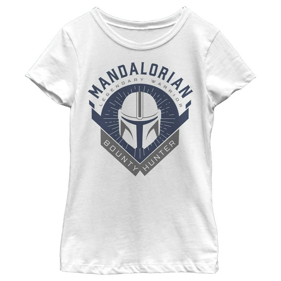 Girl's Star Wars: The Mandalorian Warrior Emblem Graphic Tee White Small