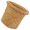 thumbnail image 2 of Gymnture Seagrass Trash Can Round Waste Basket Boho Woven Garbage Bin, 2 of 10