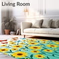 thumbnail image 2 of ODIKA 3'x5' Machine Washable Non-Slip Area Rug, DIY Meadow Pillow Cushion Yarn Hook Embroidery High Traffic Rug with Pad, Yellow, 742806, 2 of 8